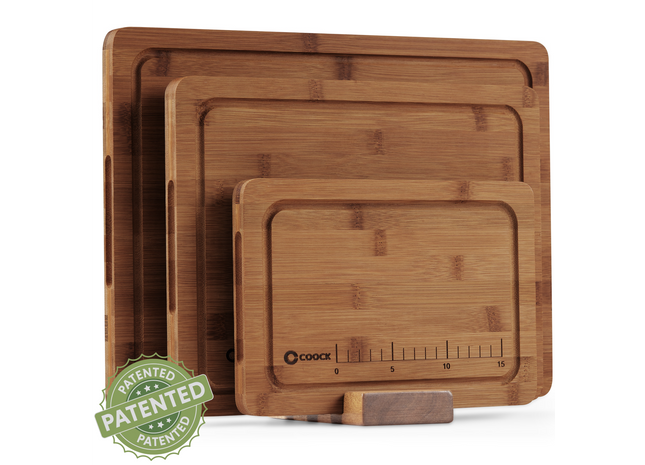 Bambus-Schneidebrett-Set mit Halter