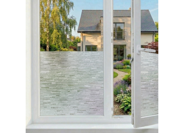 Isolierende und sonnenbeständige statische Fensterfolie HR++ – Blendschutz – Stoffmuster