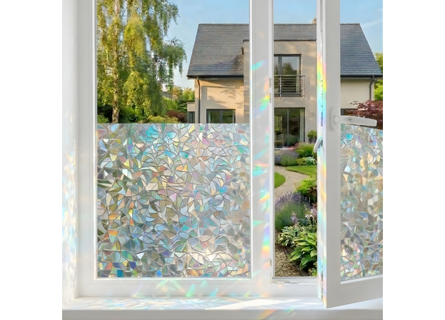 Isolierende und sonnenbeständige statische Fensterfolie HR++ – Blendschutz – Regenbogeneffekt