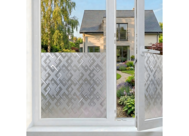 Isolierende und sonnenbeständige statische Fensterfolie HR++ - Blendschutz - Geflecht