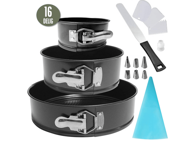 16-teiliges Set runder Springformen