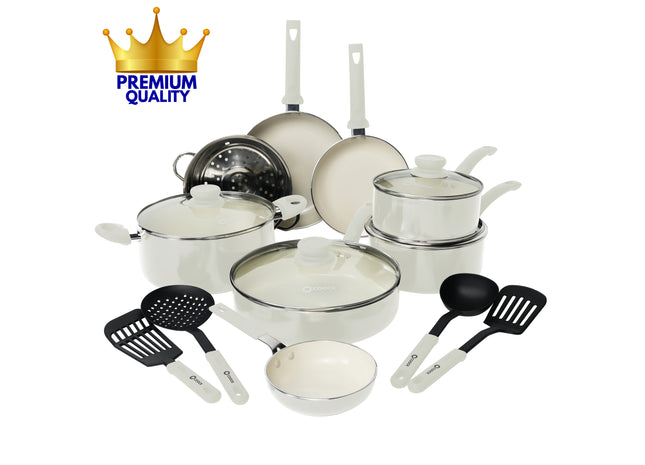 COOCK – 19-teiliges Pfannenset – Weiß