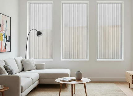 Isolierende und sonnenbeständige statische Fensterfolie HR++ - Blendschutz - Lamellen 