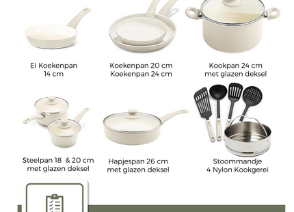 COOCK – 19-teiliges Pfannenset – Weiß