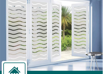 Isolierende und sonnenbeständige statische Fensterfolie HR++ - Blendschutz - Wellen 