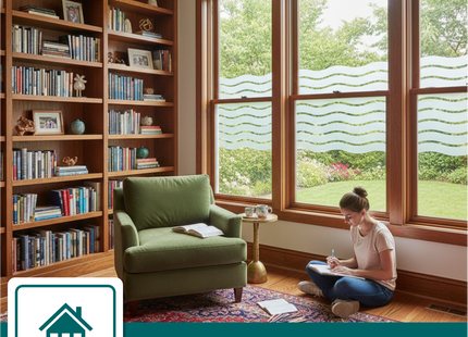 Isolierende und sonnenbeständige statische Fensterfolie HR++ - Blendschutz - Wellen 