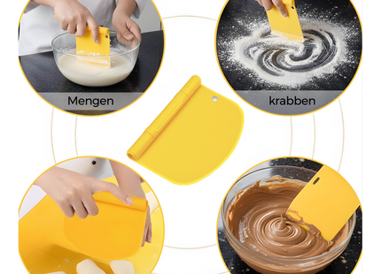 Teigschaber- und Teigschneider-Set – Edelstahl und Kunststoff