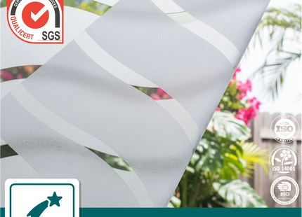 Isolierende und sonnenbeständige statische Fensterfolie HR++ - Blendschutz - Wellen 