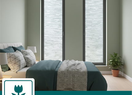 Isolierende und sonnenbeständige statische Fensterfolie HR++ – Blendschutz – Stoffmuster 