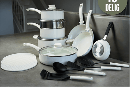 COOCK – 19-teiliges Pfannenset – Weiß