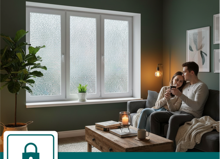 Isolierende und sonnenbeständige statische Fensterfolie HR++ – Blendschutz – Mosaik-Regenbogeneffekt – 60 x 200 cm 