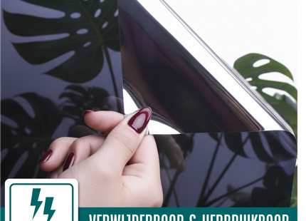Isolierende und sonnenbeständige HR+ Fensterfolie mit Spiegeleffekt – Schwarz 