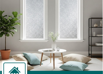 Isolierende und sonnenbeständige statische Fensterfolie HR++ – Blendschutz – Glitzer 