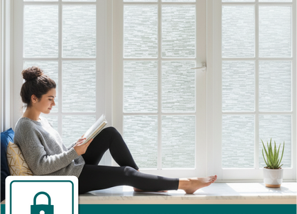 Isolierende und sonnenbeständige statische Fensterfolie HR++ – Blendschutz – Stoffmuster 