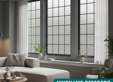 Isolierende und sonnenbeständige selbstklebende Fensterfolie HR++ – Blendschutz – Mattglas 70 x 300 cm 