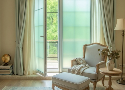 Isolierende und sonnenbeständige selbstklebende Fensterfolie HR++ – Blendschutz – Mattglas 70 x 300 cm 