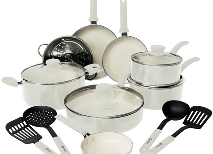 COOCK – 19-teiliges Pfannenset – Weiß