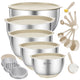 16-teiliges Rührschüssel-Set mit Reibe und Aufbewahrungsdeckeln – Beige