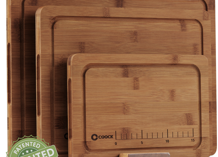 Bambus-Schneidebrett-Set mit Halter
