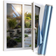 Isolierende und sonnenbeständige HR+ Fensterfolie mit Spiegeleffekt – Blau