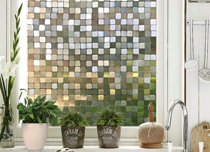 Isolierende und sonnenbeständige statische Fensterfolie HR++ - Blendschutz - Mosaik 