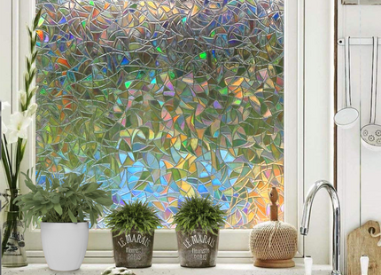 Isolierende und sonnenbeständige statische Fensterfolie HR++ – Blendschutz – Regenbogeneffekt 