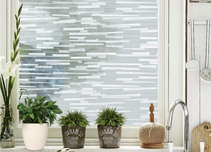 Isolierende und sonnenbeständige statische Fensterfolie HR++ – Blendschutz – Stoffmuster 