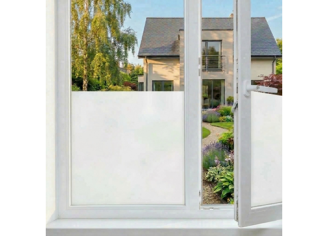 Isolierende und sonnenbeständige selbstklebende Fensterfolie HR++ – Blendschutz – Mattiertes Glas 70 x 300 cm 