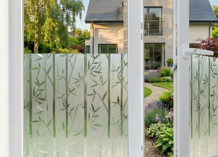 Isolierende und sonnenbeständige statische Fensterfolie HR++ – Blendschutz – Bambus 