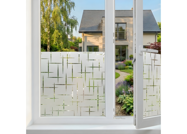 Isolierende und sonnenbeständige statische Fensterfolie HR++ - Blickdicht - Glitzernd 