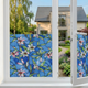 Isolierende und sonnenbeständige statische Fensterfolie HR++ - Blendschutz - Buntglas-Orchidee 