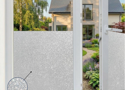 Isolierende und sonnenbeständige statische Fensterfolie HR++ – Blendschutz – Glitzer 