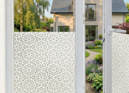 Isolierende und sonnenbeständige statische Fensterfolie HR++ – Blendschutz – Rand 