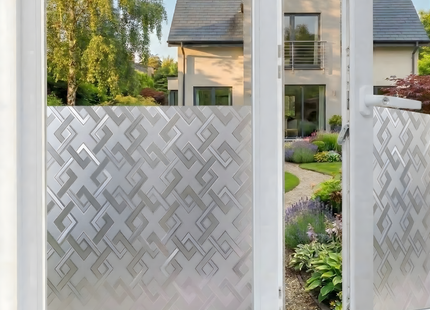 Isolierende und sonnenbeständige statische Fensterfolie HR++ - Blendschutz - Geflecht 