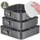 3-teiliges Springform-Set, quadratisch mit Antihaftbeschichtung – 24 bis 28 cm Durchmesser – Kuchenform inkl. Teigschaber und E-Book