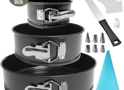 16-teiliges Set runder Springformen