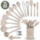 26-Piece XL Kitchen Utensil Set with Holder - Pink