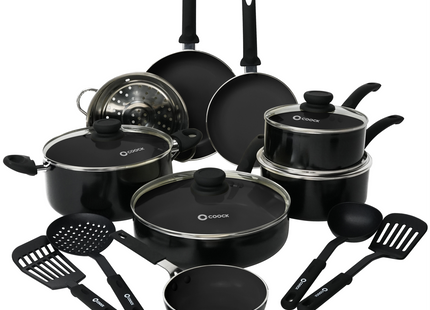 COOCK – 19-teiliges Pfannenset – Schwarz