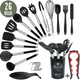 26-teiliges XL-Küchenutensilien-Set mit Halter – Schwarz