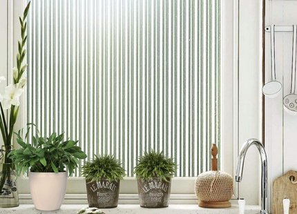 Isolierende und sonnenbeständige statische Fensterfolie HR++ - Blendschutz - Lamellen 