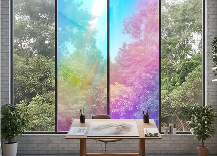 Isolierende, antistatische Fensterfolie HR++ – Holografischer Blaseneffekt 