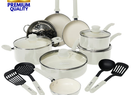 COOCK – 19-teiliges Pfannenset – Weiß