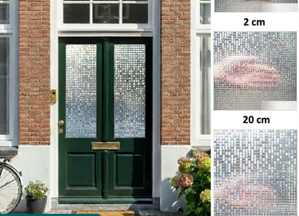 Isolierende und sonnenbeständige statische Fensterfolie HR++ – Blendschutz – Mosaik-Regenbogeneffekt – 60 x 200 cm 