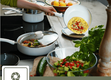 COOCK – 19-teiliges Pfannenset – Weiß