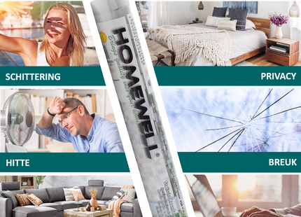 Isolierende und sonnenbeständige statische Fensterfolie HR++ - Blendschutz - Mosaik 