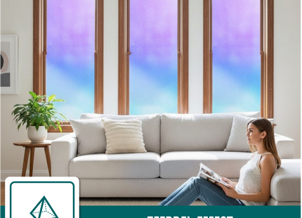 Isolierende und sonnenbeständige statische Fensterfolie HR++ mit Blendschutz – Mattglas mit holografischem Blaseneffekt 
