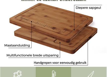 Bambus-Schneidebrett-Set mit Halter