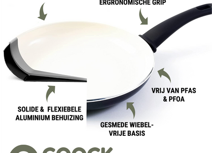 Induktionsgeeigneter Topf – 3100 ml – Spezielle Antihaftbeschichtung – Ergonomische Griffe – Recyceltes Aluminium – Schwarz/Weiß 