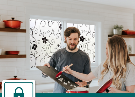 Isolierende und sonnenbeständige statische Fensterfolie HR++ - Blendschutz - Efeu 