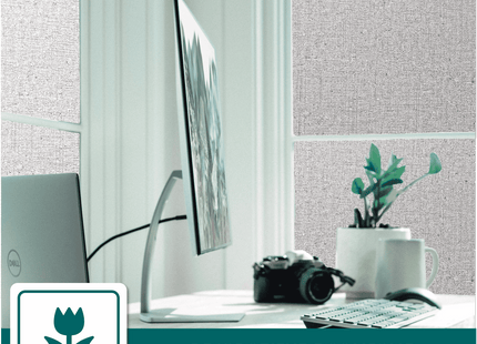Isolierende und sonnenbeständige statische Fensterfolie HR++ – Blendschutz – Leinenoptik – Grau 